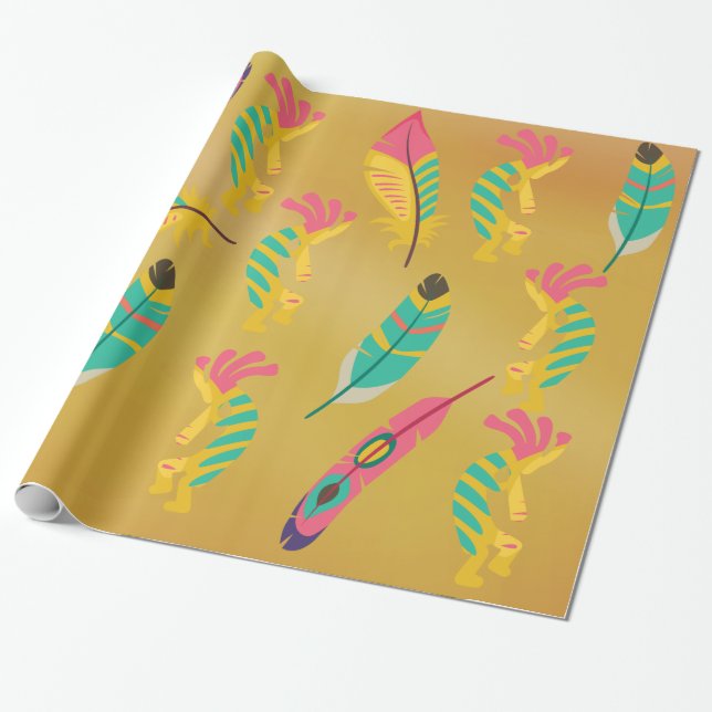 Native American Kokopelli Gift Wrapping Papper Presentpapper (Utrullad)