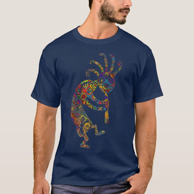 Native American Kokopelli med prydnadsföremål P Fl T Shirt (Framsida)