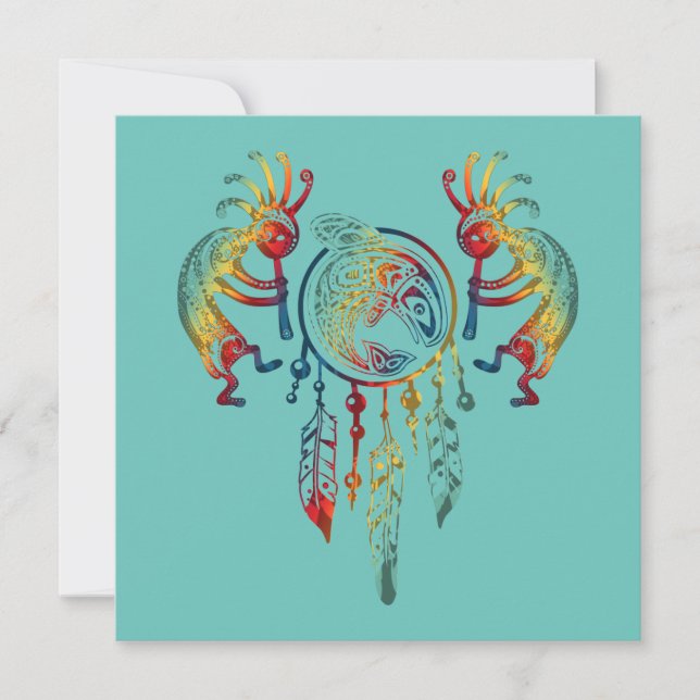 Native American Kokopelli Whale Dreamcatcher 1 (Framsida)