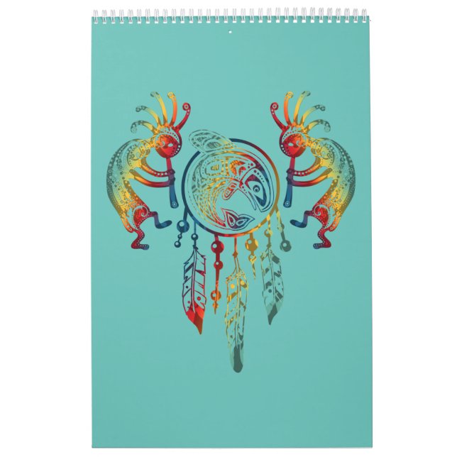 Native American Kokopelli Whale Dreamcatcher 1 Kalender (Omslag)