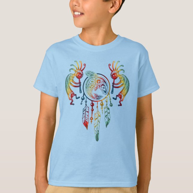 Native American Kokopelli Whale Dreamcatcher 1 T Shirt (Framsida)