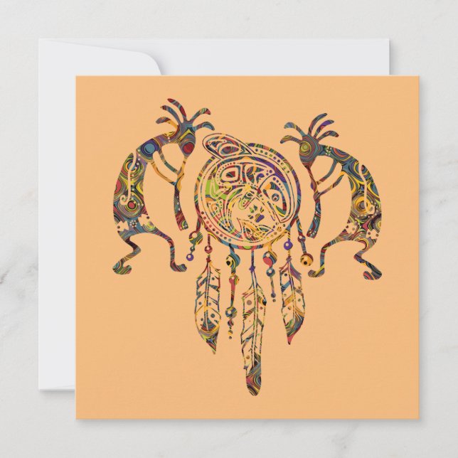 Native American Kokopelli Whale Dreamcatcher 2 (Framsida)