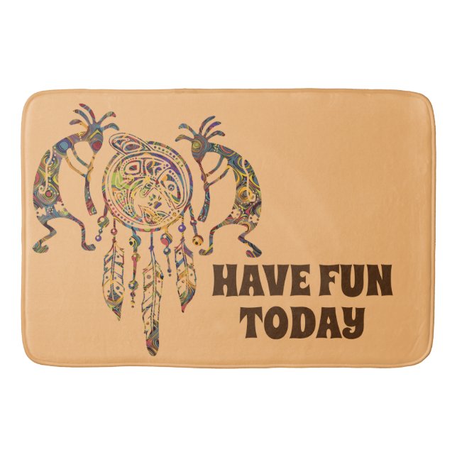 Native American Kokopelli Whale Dreamcatcher 2 Badrumsmatta (Framsidan)