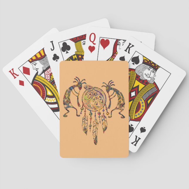 Native American Kokopelli Whale Dreamcatcher 2 Casinokort (Baksidan)