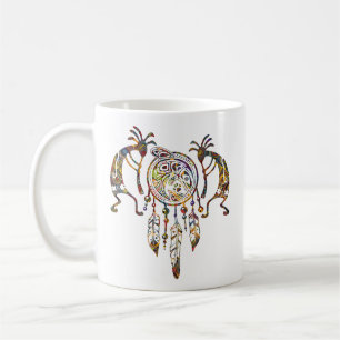 Native American Kokopelli Whale Dreamcatcher 2 Kaffemugg