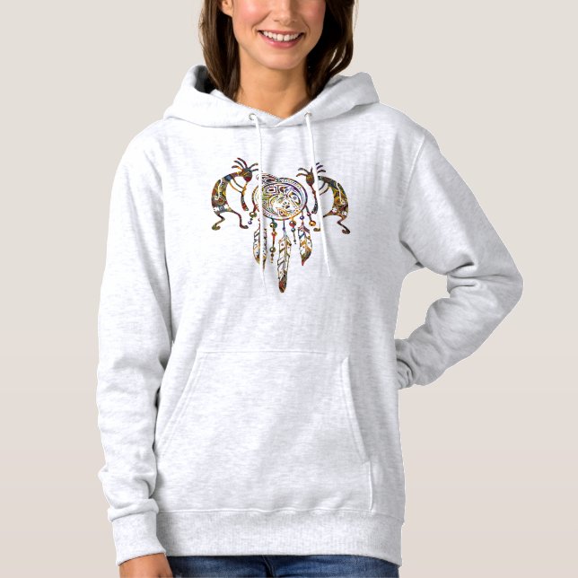 Native American Kokopelli Whale Dreamcatcher 2 T Shirt (Framsida)