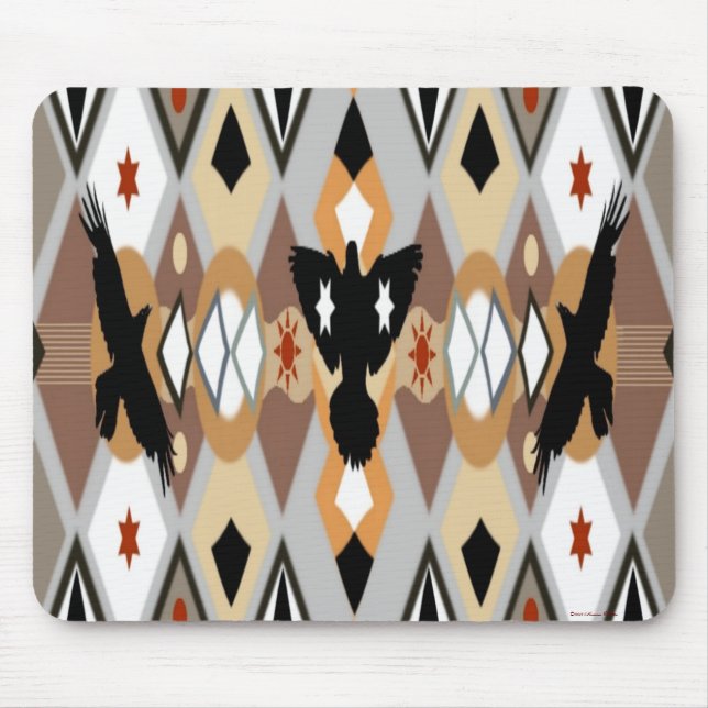 Native American Kråka Mousepad Musmatta (Framsidan)