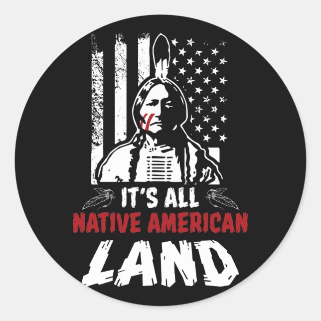 Native American Land Runt Klistermärke (Framsida)