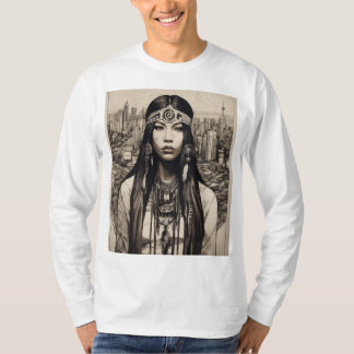 Native American Linwork T-Shirt Design