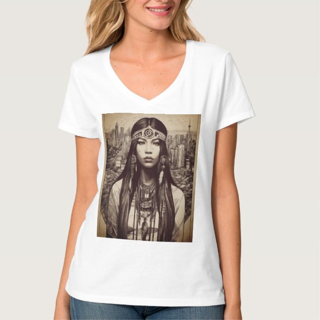 Native American Linwork T-Shirt Design (Framsida)