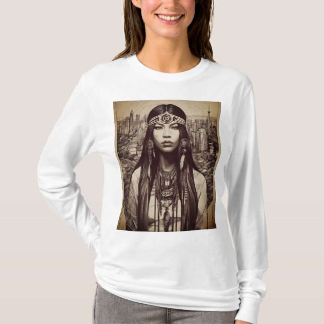 Native American Linwork T-Shirt Design (Framsida)
