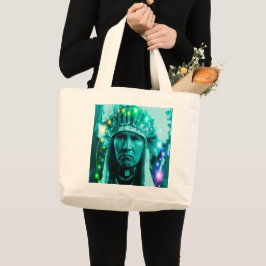 Native American Magic Chief Large Tote Bag Jumbo Tygkasse