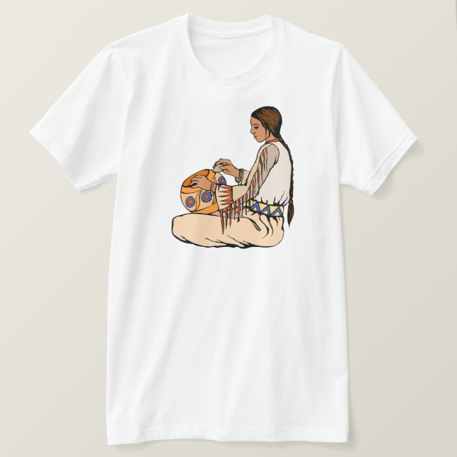 Native American Makes Pottery T Shirt (Design framsida)