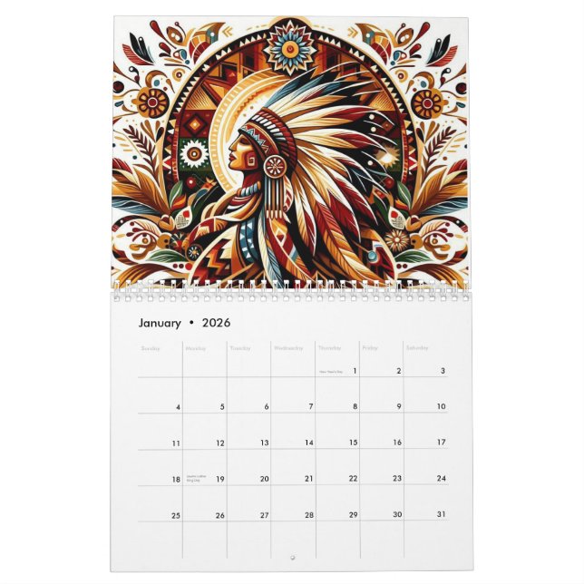 Native American Man Kalender (Jan 2026)