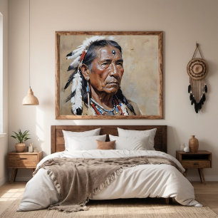 Native American Man Porträtt Poster