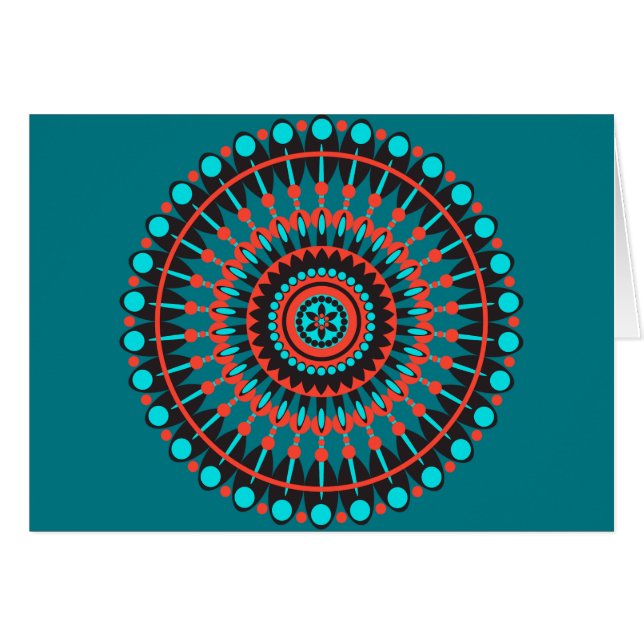 Native American Mandala Hälsningskort (Framsidan Horizontal)