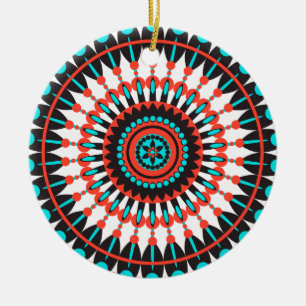 Native American Mandala Julgransprydnad Keramik