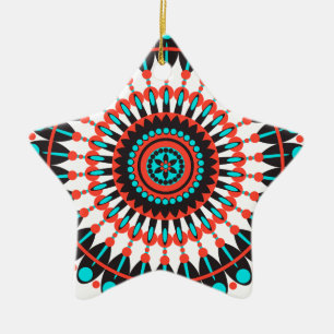 Native American Mandala Julgransprydnad Keramik