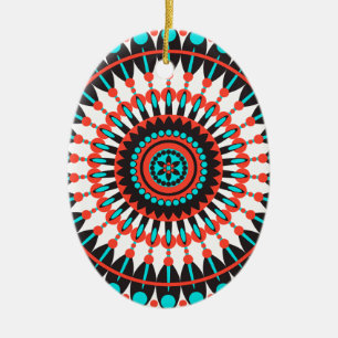 Native American Mandala Julgransprydnad Keramik