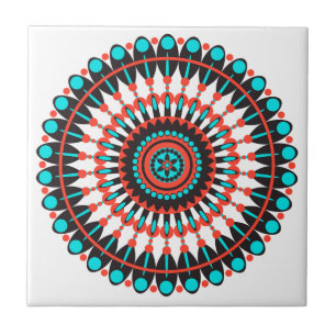 Native American Mandala Kakelplatta