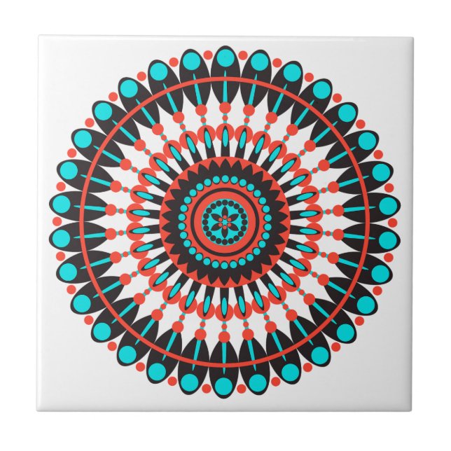 Native American Mandala Kakelplatta (Framsidan)