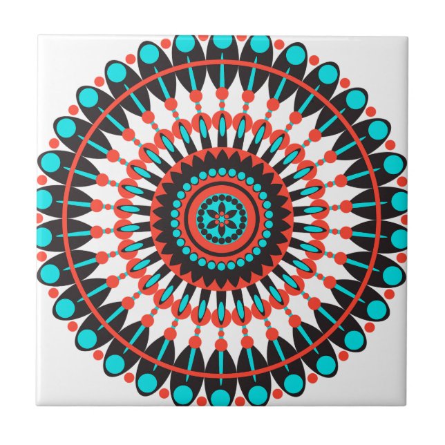 Native American Mandala Kakelplatta (Framsidan)