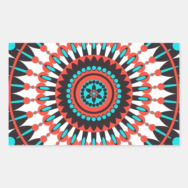 Native American Mandala Rektangulärt Klistermärke (Framsida)