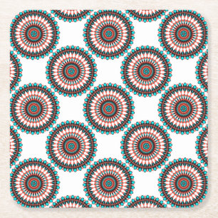 Native American Mandala Underlägg Papper Kvadrat