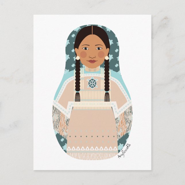 Native American Matryoshka Postcard Vykort (Framsida)