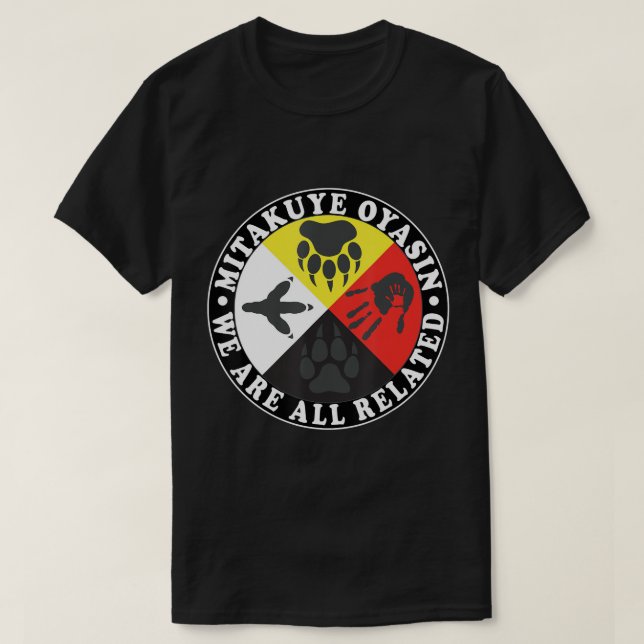 Native American Medicine Wheel, Mitakuye Oyasin T- T Shirt (Design framsida)