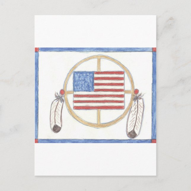 Native American Medicine Wheel Vykort (Framsida)
