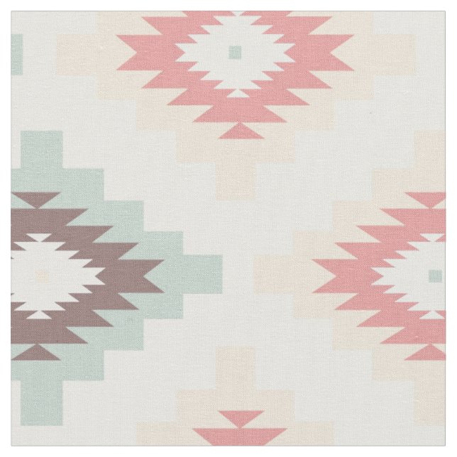 Native American Mönster Fabric Tyg (Närbild)