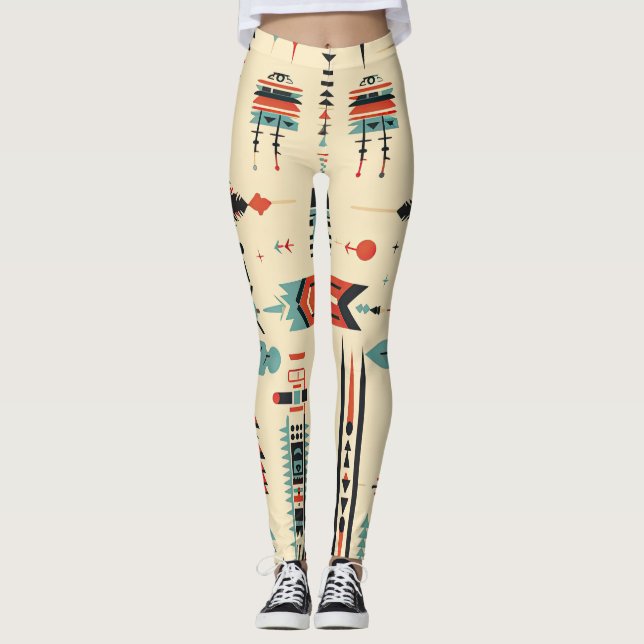 Native American Mönster Leggings (Framsida)