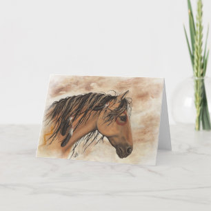 Native American Mustang Horse ArT av BiHrLe Kort