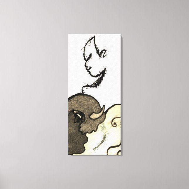  Native American och Buffalo Canvastryck (Framsida)