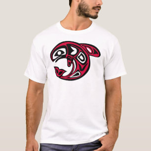 Native American Orca Whale, klarrött T Shirt