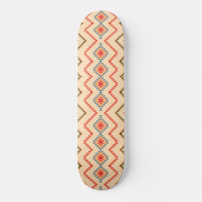 Native American Patterned Skateboard (Framsida)