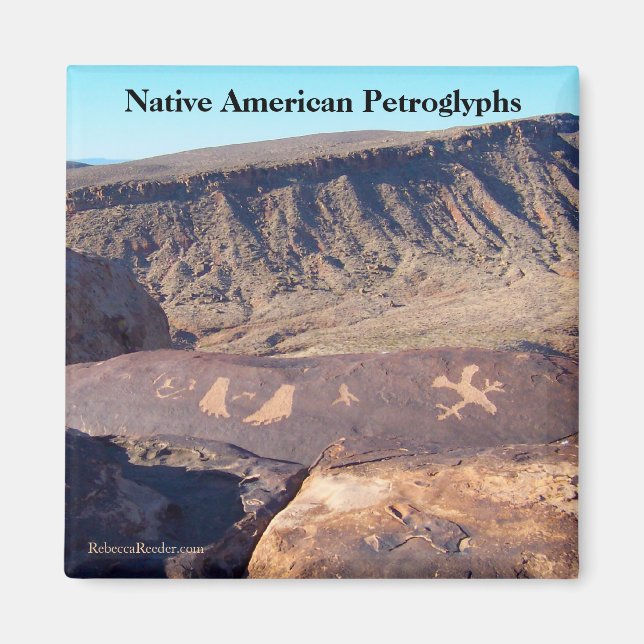 Native American Petroglyphs Photo Magnet (Framsidan)