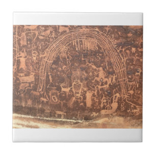 Native American Petroglyphs Rochester Panel Kakelplatta