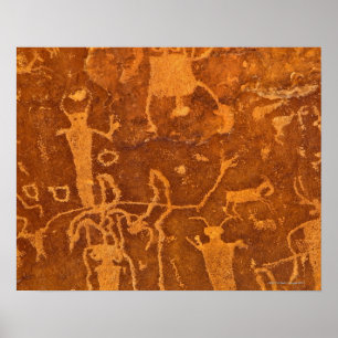 Native American petroglyphs, Rochester Panel Poster