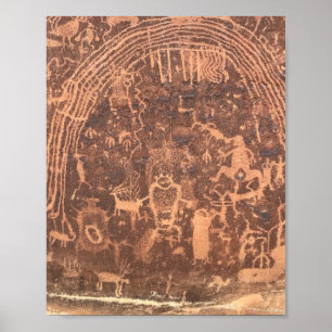 Native American Petroglyphs Rochester Panel Poster