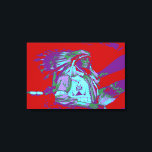 Native American Pop Art Canvastryck<br><div class="desc">Ett popkonsverk av en Native American</div>
