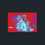 Native American Pop Art Canvastryck<br><div class="desc">Ett popkonsverk av en Native American</div>