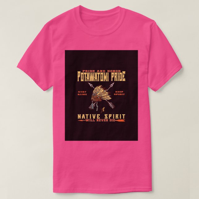 Native American potawatomi-pride och hona Graphic T Shirt (Design framsida)