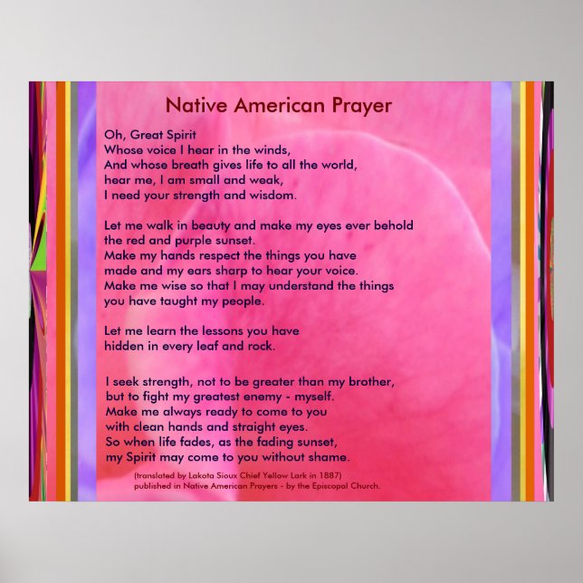 Native American Prayer Poster (Framsidan)