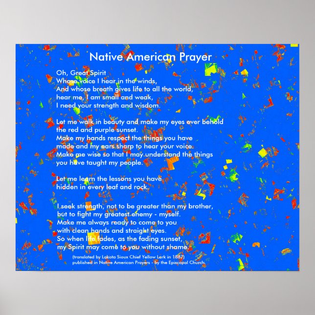 Native American Prayer Poster (Framsidan)