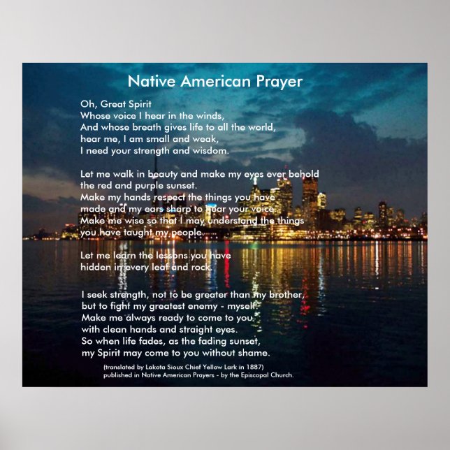 Native American Prayer Poster (Framsidan)
