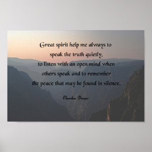 Native American Prayer, Underbar själ hjälper mig Poster