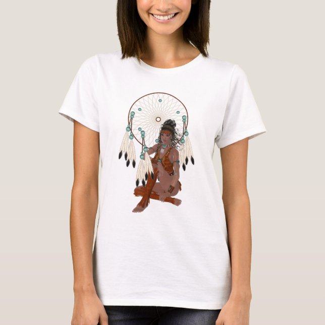 Native American Princess och Horse Shirt T Shirt (Framsida)