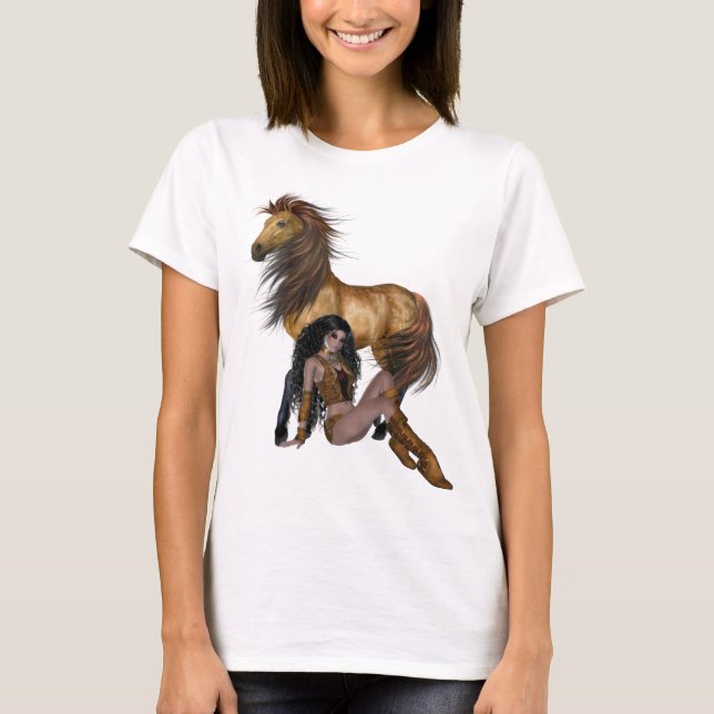 Native American Princess och Horse Shirt Tee (Framsida)